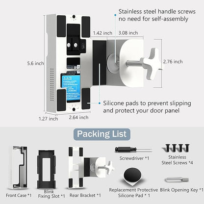 Homalor Anti Theft Ring Doorbell Mount: White Ring Doorbell Door Mount Blink Camera Holder - Metal, No Drill Required