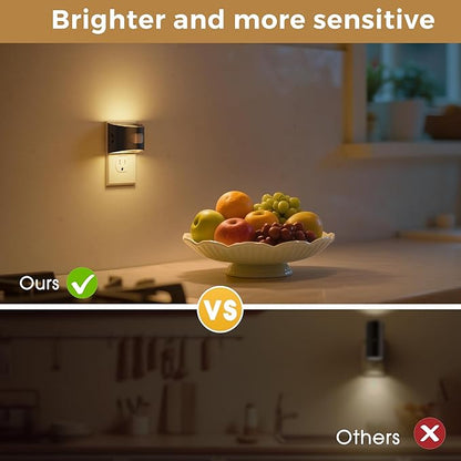 L LOHAS LED Motion Sensor Night Light, Night Lights Plug into Wall with with Motion Sensor & Dusk to Dawn Sensor, Motion Activated LED Night Light, 3000K Soft White, 4 Pack
