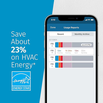 Sensi Lite Smart Thermostat, Programmable, WiFi, Easy DIY, Works With Alexa, ENERGY STAR Certified, ST25, Most Systems C-Wire Not Required, C-Wire needed with Heat/Cool Only & Heat Pump System – Black