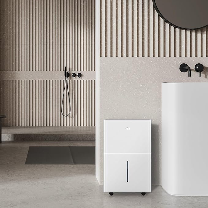 TCL 3000 Sq. Ft. Smart Dehumidifier, Energy Star Most Efficient 2024, Ultra-compact, 32 Pints Per Day, for Whole House, Basement, Bathroom & Bedroom, Compatible with Alexa/Google Assistant, (H32D44W)