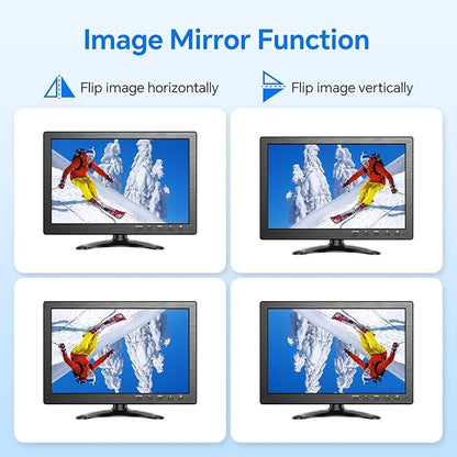 Eyoyo 10.1 inch Security Monitor 1366x768 Resolution, Small HDMI Monitor Supporting HDMI VGA AV BNC USB Input, Small Screen with Built-in Speakers for PC CCTV Camera NVR(EM101AD)