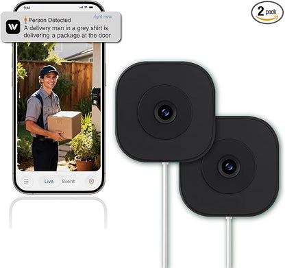 2K Window Camera, 2.4G WiFi, Window Security Camera for Home, Full Color Night Vision, AI Person/Vehicle/Pet Detection, 911 Emergency, US Based Cloud, 24/7 Recording, Easy & Quick Install