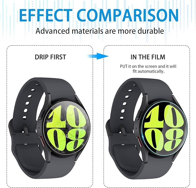 Suoman 4-Pack for Samsung Galaxy Watch 6/Galaxy Watch 7 40mm Screen Protector, [Anti-Scratch] 2.5D 9H Hardness Ultra-thin Tempered Glass Screen Protective Film
