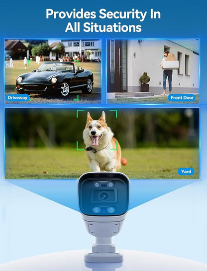 FOSCAM 3K 5MP Security Cameras Wireless Outdoor, 5GHz&2.4GHz WiFi Camera for Home Security, 120° FoV Outside Surveillance Cam, AI Human/Vehicle Detection, 66FT Color Night Vision, 120dB Siren, IP66