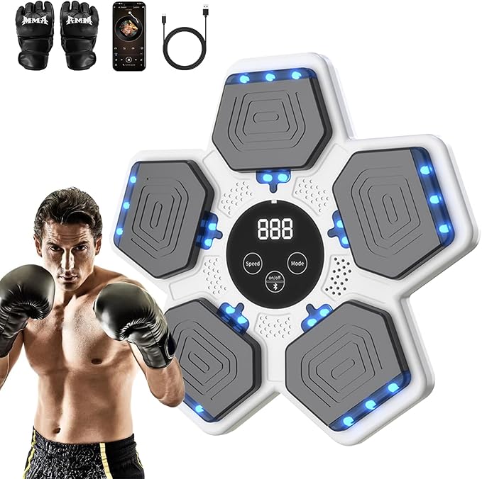 LOLBOX Music Boxing Machine for Adults & Kids - Smart Punching Machine with Boxing Gloves, Wall Boxing Punching Pad for Home, Office, Gym (Upgraded Version)