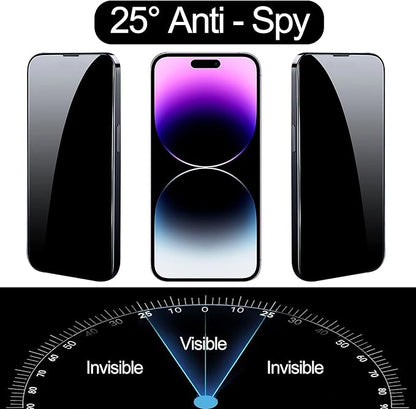 Tempered Glass Screen Protector for iPhone 14 Pro Max, Privacy and Anti-Spy, Bubble Free, 2 Pack, 6.7 inch Silver