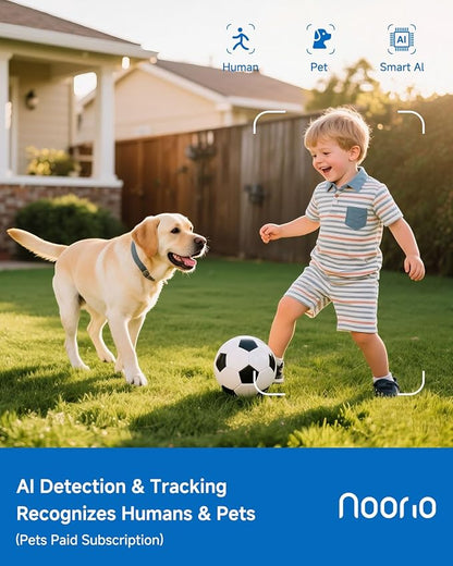 Noorio Security Cameras Wireless Magnetic, 2K Indoor Outdoor Camera for Home Battery Powered, Smart Motion Detection Outdoor Pet Camera, Free Local Storage MagCam, 2.4G WiFi, B210S