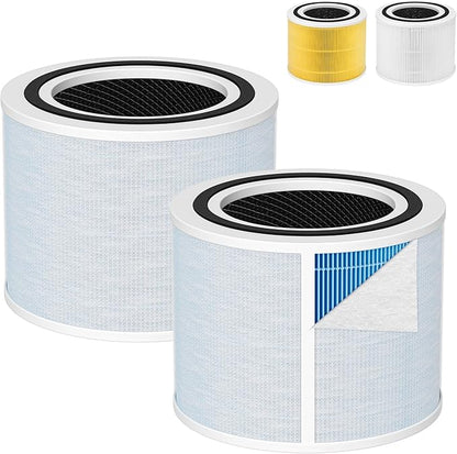 Core 300 Smoke Replacement Filter for LEVOIT Core 300-P Core 300 Core 300S Core 300S-P VortexAir Air Purifie-r, Core 300-RF, 4-in-1 Activated Carbon Filtration System, 2 Pack, Blue