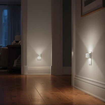 DORESshop Night Light, Night Lights Plug into Wall, Adjustable, 5000K | 3 Level Brightness Adjustable Night Light, Dusk to Dawn Sensor Nightlights for Adults, Bedroom, Bathroom, Hallway, 2 packs
