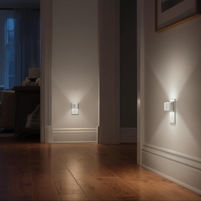 DORESshop Night Light, Night Lights Plug into Wall, Adjustable, 5000K | 3 Level Brightness Adjustable Night Light, Dusk to Dawn Sensor Nightlights for Adults, Bedroom, Bathroom, Hallway, 4 packs