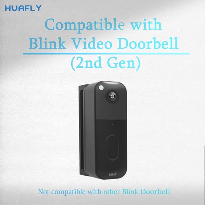Huafly Outlet Wall Mount for Blink Video Doorbell (2nd Gen), Adjustable 0-45-Degree Blink Doorbell Camera Mount for Outdoor&Indoor (White Door Mount)