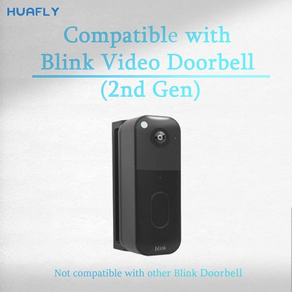 Huafly Outlet Wall Mount for Blink Video Doorbell (2nd Gen), Adjustable 0-45-Degree Blink Doorbell Camera Mount for Outdoor&Indoor (Black Door Mount)