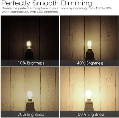 4W E12 LED Filament T20 Night Light Bulb,3000K Warm White LED Salt Lamp Bulbs, 110V Dimmable,Equivalent 40 Watt Light Bulbs E12 Candelabra Base Salt Lamp Light Bulb,Pack of 5