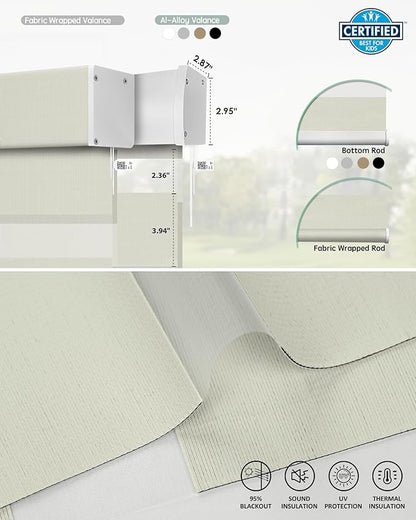 Yoolax Motorized Matter Zebra Blinds Compatible with Alexa, Google Home, Apple HomeKit, Blackout Smart Blinds, Privacy Light Control Horizontal Window Blind for Home (100% Blackout Striped Gold)