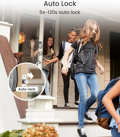 DESLOC C100 Plus Smart Lock with keypad, Built-in WiFi, Visual Display | Keyless Entry Deadbolt with App Control, 100 PIN Codes, IP54 Waterproof, For home & Rental Use, BHMA Grade 3,Silver