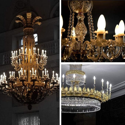 E ENERGETIC LIGHTING LED Candelabra Light Bulbs B10, Daylight 5000K, E12 Base, 60 Watt Equivalent Chandelier LED Edison Bulbs, Dimmable, 8 Pack