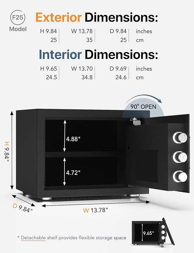 FORFEND Smart Home Safes | WiFi Safe Box App Unlock/Alarm | Voice Command, Kidnap SOS Alarm, Tamper Detect, Frozen Mode| Money Security Lockbox History Track | Caja Fuerte Anti-Pry Remote Live Monitor