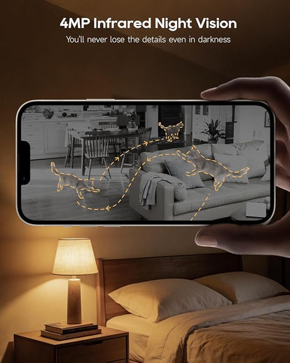 DREAME 2.5K 4MP Pet Dog Camera, Security Cameras Wireless Indoor, Dual-Band 5G/2.4G Wi-Fi, Auto-Tracking, 360° Pan-Tilt, Cloud & Local Storage, Physical Privacy Mode, Work with Alexa & Google, White