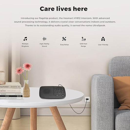 Hosmart Intercoms Wireless for Home UltraSpeak, 2025 Full Duplex Wireless Intercom System for Business, Room to Room Intercom Two Way Real-time Intercom with 1300 Feet Range (3 Stations)