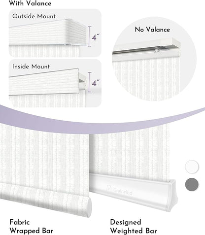 Graywind Rechargeable Smart Sliding Panels Compatible with Alexa Google Motorized Panel Track Blinds Remote Control for Patio Sliding Door Closet Door Width Up to 177" Custom Size (Cotton)