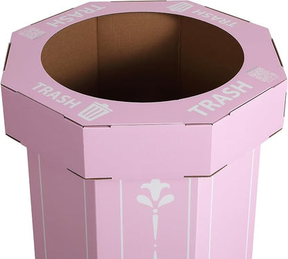 happimess Fleur 25 Gal Trash Can Bin, Bridal Pink, Set of 2