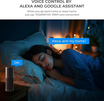 PGST Wireless Home Alarm System,Smart Home Security System with Tuya App Instant Alerts,DIY Door Alarms Kits Siren Hub with Door/Motion Sensors,Remote,Work with Alexa/Google Assistant for Apartment