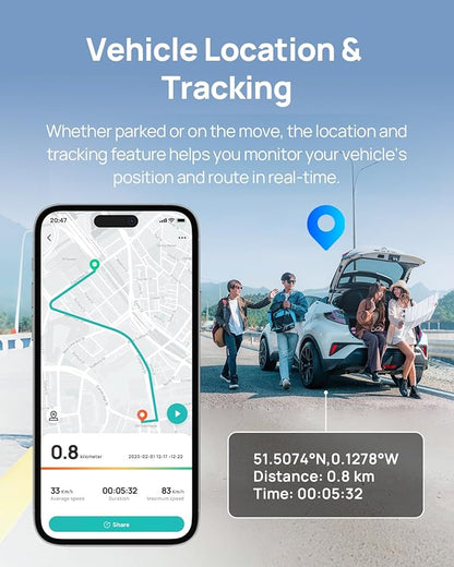 70mai 4G Hardwire Kit UP05, 4G Support, Type-C for Dash Cam A510, X800, A810, T800, 12V-30V to 5V/2.4A, Remote Monitoring, Low Voltage Protection, 24H Parking Mode, Compatible with AT&T SIM Cards only