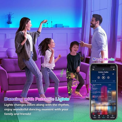 AILBTON 300ft Led Strip Lights(3 Rolls of 100ft led Lights) Ultra Long Led Light Strip with App Voice Control Remote,5050 RGB Music Sync Color Changing Led Lights for Bedroom,Party,Home Decoration
