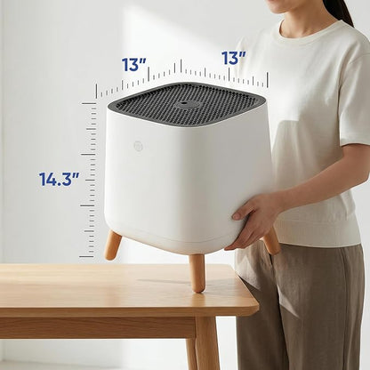 Smart Air(AKA Smart Health) Sqair Air Purifier|H13 HEPA &Activated Carbon|Cleans up to 900 sq ft/30 mins,23-52 dB|For Home, Bedroom, Office, Kitchen|Reduces Allergies, Smoke, Dust, Pet Odors|SA120-3-4
