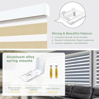 MING CHEN Motorized Blinds with Remote, Built-in Rechargeable Smart Blinds, Custom Size Electric Zebra Shades Compatible with Alexa Google (95% Shading Luxurious Champagne)