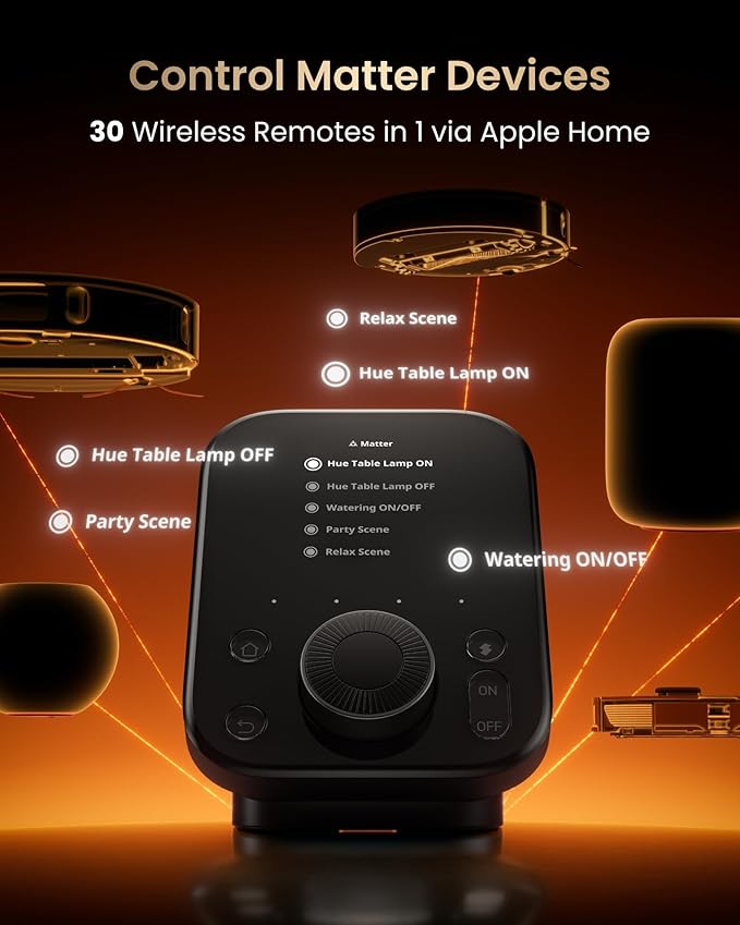 SwitchBot Hub 3 (3rd Gen) Smart Home Command Center: Screen + Physical Dial, IR Remote Hub for TVs/ACS, Temp/Humidity Sensor (±0.2°C), Matter Bridge, Bluetooth 200m, Works on 2.4GHz WiFi