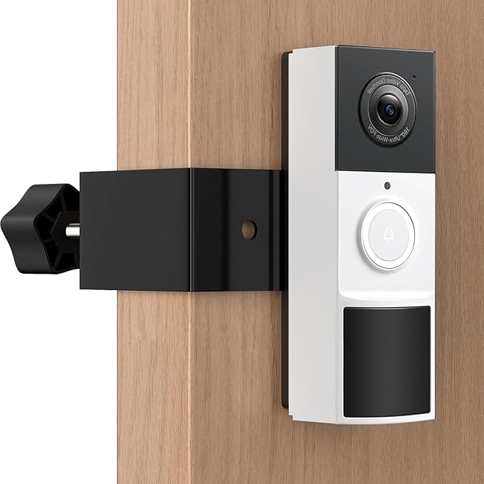 Anti-Theft Video Doorbell Mount Compatible with Tapo/myQ, Doorbell Camera Mount, No Drill Adjustable Mounting Bracket Holder Accessories for Houses/Apartments/Rentals-Black