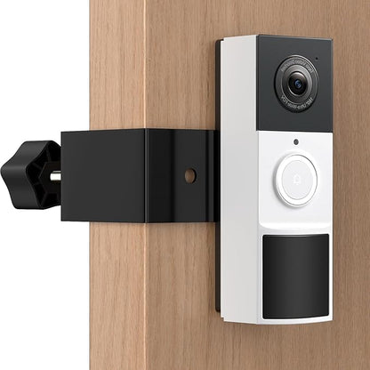Anti-Theft Video Doorbell Mount Compatible with Tapo/myQ, Doorbell Camera Mount, No Drill Adjustable Mounting Bracket Holder Accessories for Houses/Apartments/Rentals-Black