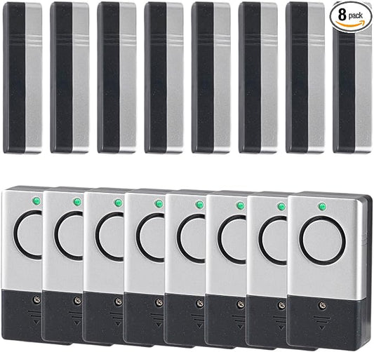 120DB Door Window Alarms for Kids Toddler Safety & Home Anti Intrusion, Entry Alert Chime Triggered When Opened for Store Household Apartment, 8 Pack Silver Gray