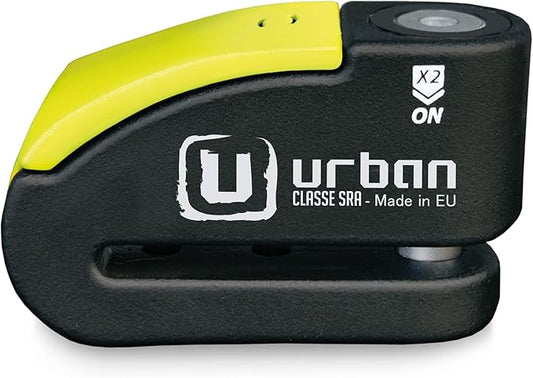 URBAN 999 Approved Motorcycle Disc Lock with Smart Alarm | 120dB, LED, Warning, A+ Sensitivity, X2 ON | SRA & Sold Secure Gold Tested Anti-Theft for Motorbike | 14mm Double Locking, Hardened Steel