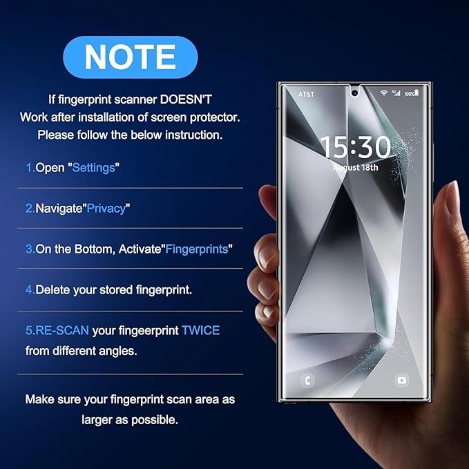 X-it for Samsung Galaxy S23 Ultra/S22 Ultra Screen Protector Privacy [Auto Alignment/Dust Removal],Bubble-Free,[100% Ultrasonic Fingerprint ID] Easy Installation Full Coverage Anti-Spy [Non-Glass] 2 Packs