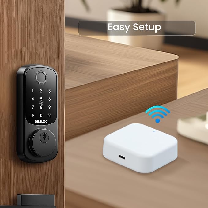 DESLOC G2 Smart Lock Wi-Fi Gateway, Gateway for Smart Door Lock, Wi-Fi Bridge, Remote Control Smart Lock, Compatible with TTLock App, Compatible with Alexa, Google Assistant