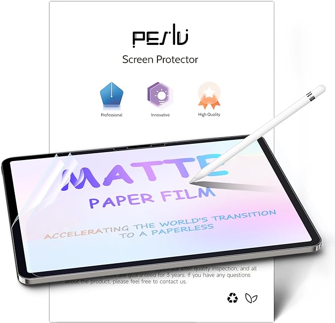 Peslv 2 Pack Like Paper Screen Protector for iPad Pro 13 Inch M4/M5 [2024/2025 7th/8th Gen], Matte Anti Glare PET Film/Blue Light Filter Eye Protection Cover/Drawing & Writing Feel Like on Paper