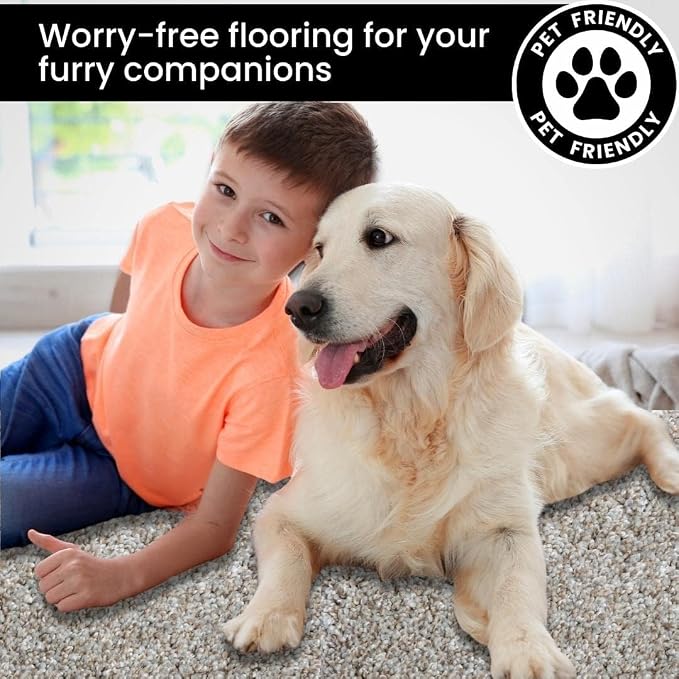 Smart Squares Easy Street Premium Made in The USA Carpet Tiles 18x18 Inch, Soft Padded, Seamless Appearance, Peel and Stick for Easy DIY Installation (815 Iron Frost, Sample (8” x 8”))