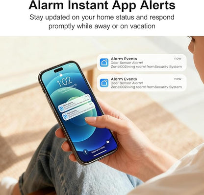 Wireless Alarm System for Home Security,24 Pcs Home Alarm System Wireless DIY Kit,WiFi+GSM/4G with Instant App Alerts NO MonthlyFees,SOS Button,App & Remote Control,Work with Alexa,for Apartment