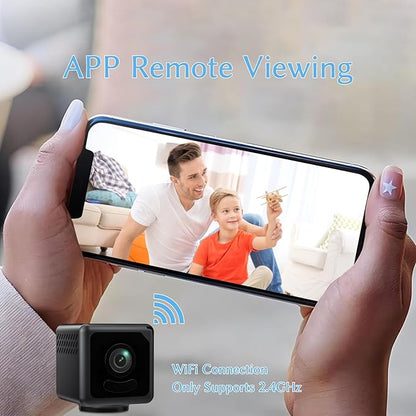 Home Security Camera, 4K HD Mini WiFi Portable Nanny Cam with AI Motion Detection & Night Vision Tiny Cameras for Home Pet Baby Office Indoor Outdoor