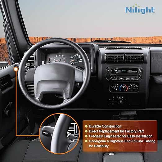 Nilight Turn Signal Switch Compatible with 2001 2002 2003 2004 2005 2006 Jeep TJ Wrangler Sport Utility w/Fog Lights Windshield Wiper Combination Dimmer Lever Switches
