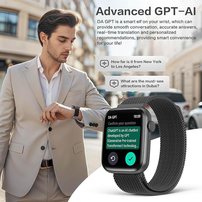EarlySincere Smart Watch for Men 1.9" HD AMOLED AOD, DA GPT, AI Watch Face