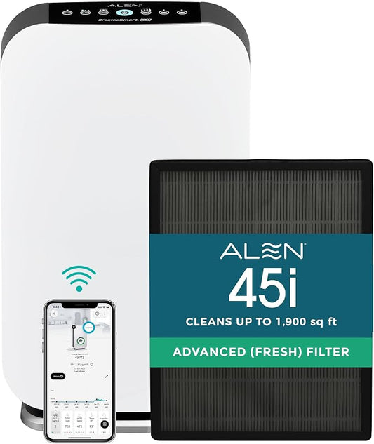 Alen 45i HEPA Air Purifier, Advanced Filter, Covers 1,900 Sq Ft