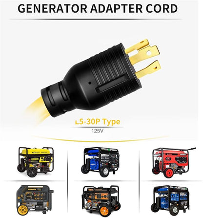 30 Amp to 110 Adapter 15 Amp/20 Amp Generator Adapter Locking Cord L5-30P