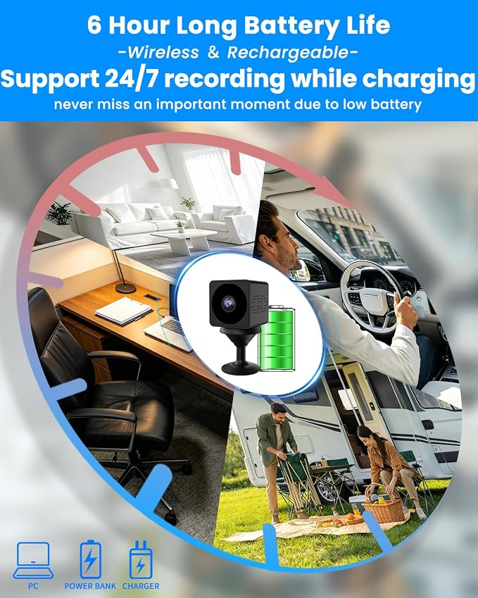 No Wifi Security Camera, 4K Mini Security Camera, Wireless Small Cameras