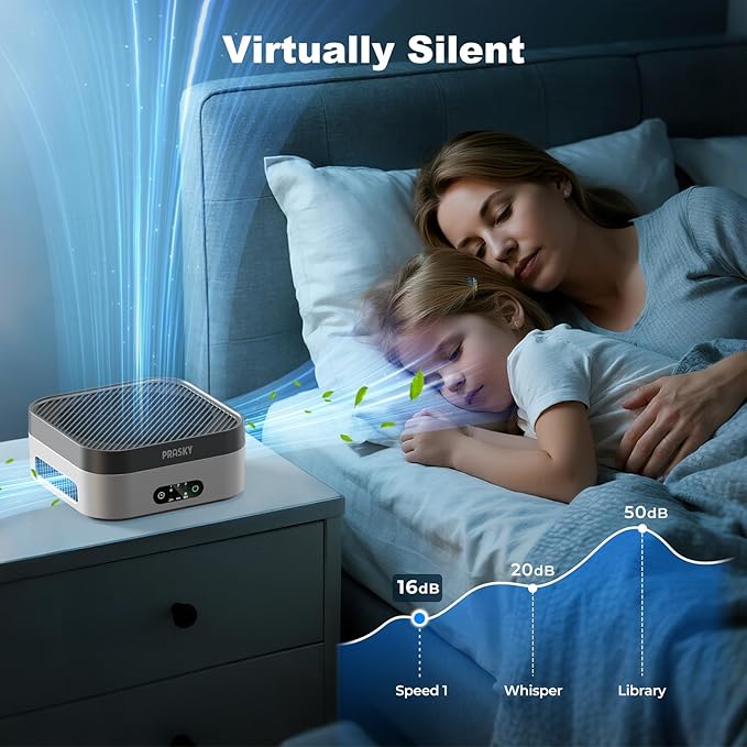 Air Purifiers for Home, H13 True HEPA Filter Captures Smoke Odor Pet Dander, Portable Quiet Car Air Purifier for RV/Desk/Bedroom/Office, Covers up to 600 Ft², Timer - 2 Filter