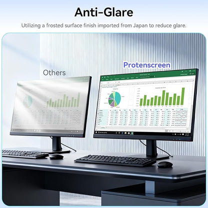 [2-Pack] 23.6 Inch Anti Blue Light Screen Protector Compatible with Lenovo Hp Dell Acer Asus Samsung etc Monitor 16:9 Aspect, Removable Anti Glare Filter Uv Blocker Shield Eye Protection Film Laptop