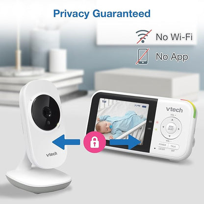 VTech VM819-2 Non-WiFi Video Baby Monitor with 2 Cameras, 1000ft Range, 19-Hour Battery – Night Vision, Temperature Sensor, Lullabies, 2-Way Audio, Secure FHSS Transmission
