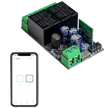 Ewelink WiFi Wireless Smart Relay Module USB DC 5v/12v/24v/48v 2 Channel Switch for Garage Door, Rolling Shutter Door, Electric Curtain